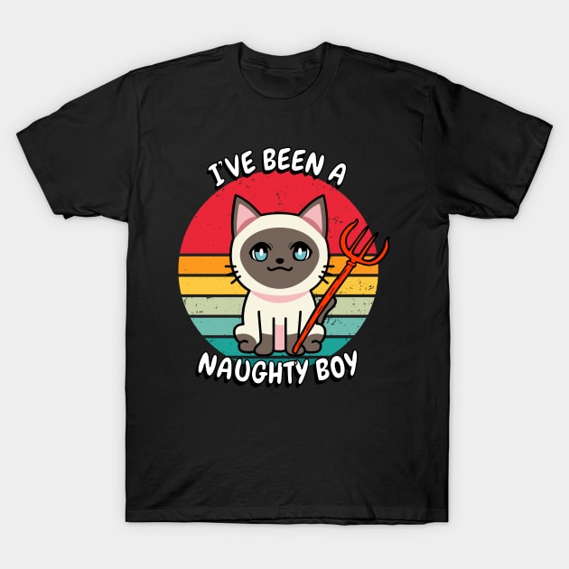 Cute siamese Cat is a naughty boy T-Shirt by Pet Station